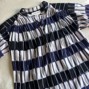 Apiece Apart Blue & White Linen Blouse